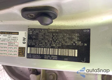 2006 Toyota Highlander V6 from USA, damaged, VIN JTEEP21AX60165532